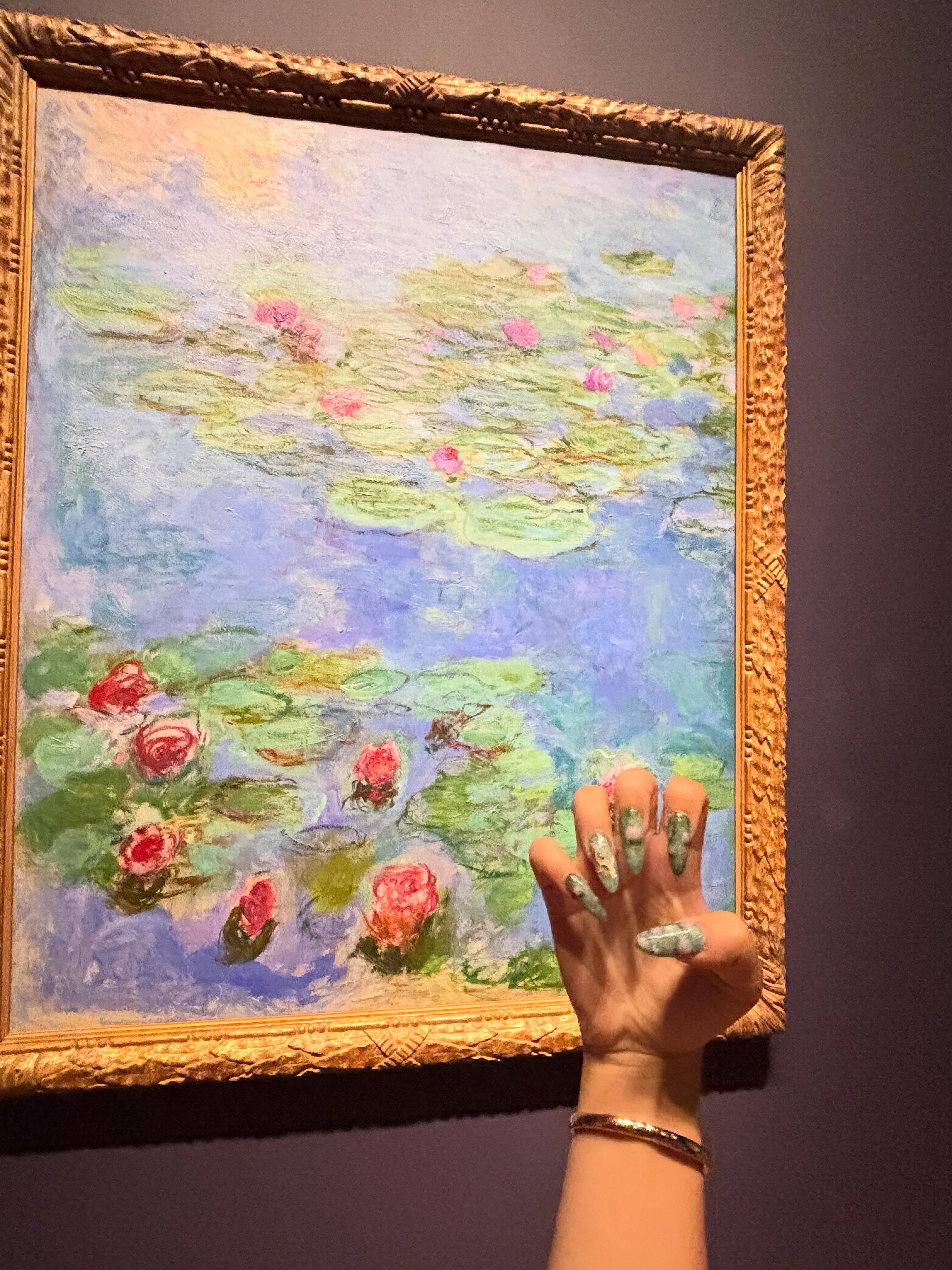 Monet lily pad nails #monetandvenice #claudemonet #nails #art #artnail